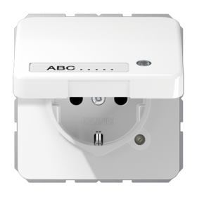 JUNG SCHUKO-розетка с крышкой, белая