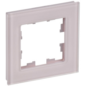 IEK BRITE DECOR Розовый матовый стекло Рамка 1-мест. РУ-1-2-Бр