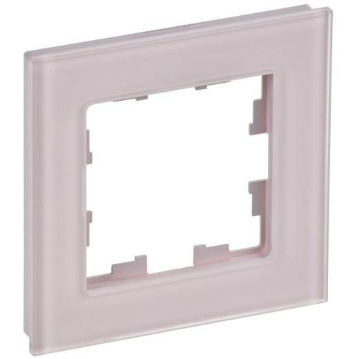 BRITE Рамка 1-мест. РУ-1-2-Бр стекло розовый матовый IEK