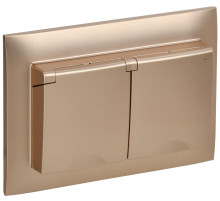 IEK SKANDY Песочный Розетка 2-ая с/з с крышкой 16А в сборе IP44 SK-R12Sa