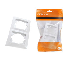 TDM Рамка 2-х постовая горизонтальная белая 