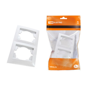 TDM Рамка 2-х постовая горизонтальная белая 
