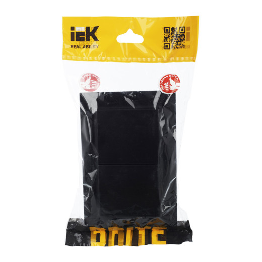 BRITE Роз. 2-я с кр. 16А в сб IP44 РСбш12-3-44-БрЧ черн. IEK