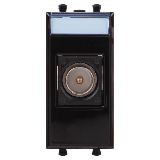 Розетка TV одиночная модульная, Avanti, черный квадрат, 1 модуль