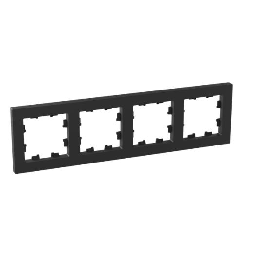 4 - местная рамка, чёрная, пластик Эпика EKF