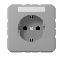 JUNG Штепсельная розетка SCHUKO 16A 250V~ с полем для надписи серая
