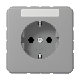 JUNG Штепсельная розетка SCHUKO 16A 250V~ с полем для надписи серая