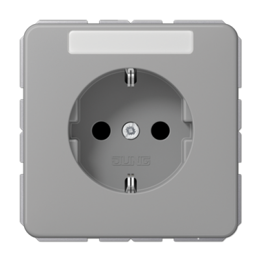 Штепсельная розетка SCHUKO 16A 250V~ с полем для надписи, серая