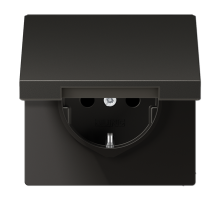 JUNG LS990 Алюминий Розетка штепсельная Schuko 16A 250V с защитой от детей и откидной крышкой