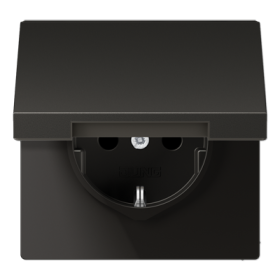 JUNG LS990 Алюминий Розетка штепсельная Schuko 16A 250V с защитой от детей и откидной крышкой