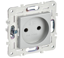 IEK SKANDY Серебряный Розетка б/з 10А SK-R02S