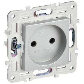 IEK SKANDY Серебряный Розетка б/з 10А SK-R02S