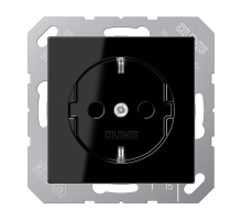 JUNG A 500 Черная Розетка с/з безвинт. зажим