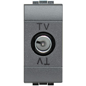 BT LL Антрацит Розетка TV проходная, 1 мод.