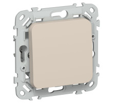 FLITE Выключ. 1-кл. кноп. 10А ВС11-2-0-ФлЛ льн. IEK