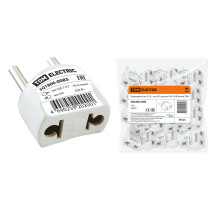 TDM Переходник (тип С1-В - тип A/F) круглый 16A 250В белый