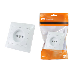 TDM Розетка 2П 10А 250В с защ. шт. белая 