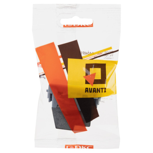 Розетка ТВ проходная, Avanti, закаленная сталь, 1 мод