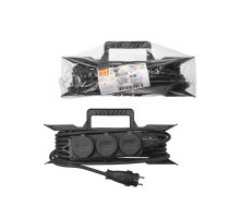 TDM Удлинитель-шнур силовой на рамке, каучук, КГ, IP44, 3 гнезда с/з, 4000 Вт, 10 м Народный У1-33264