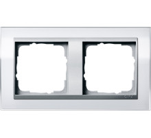 Gira Event Clear Бел/Алюминий Рамка 2-ая