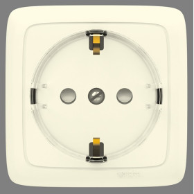 Hegel Альфа наруж Слоновая кость РА16-174-01 Розетка с/з, со шторками, с изол. пластиной