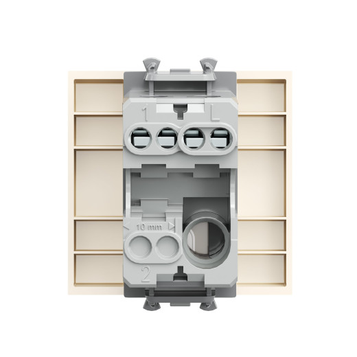 Выключатель одноклавишный модульный, Avanti, ванильная дымка, 2 модуля