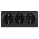 Розетка ЭРА Эксперт 11-2208-05 тройная с заземлением 3х2P+E Schuko IP20 16A-250В ОУ антрацит