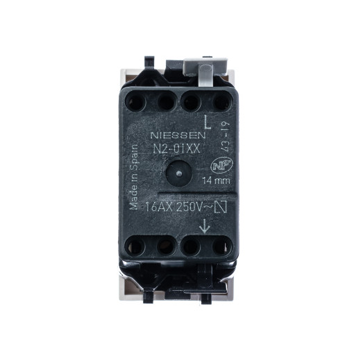 Механизм 1-клавишного 1-полюсного выключателя с клавишей, 1-модульный, серия Zenit, цвет альпийский белый