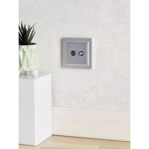 BRITE Роз. двойная TV+SAT РТВ/РСп12-БрА алюм. IEK