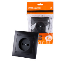 TDM Розетка 2П 10А 250В графит 