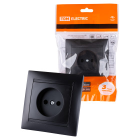 TDM Розетка 2П 10А 250В графит 