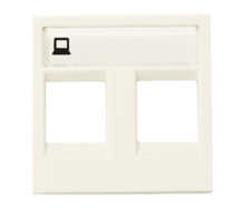 ABB NIE Zenit Бел Накладка 2-я телеф/комп розетки (для суп.2017.2,2017.3,2018,2018.5,2018.6,2018.8)