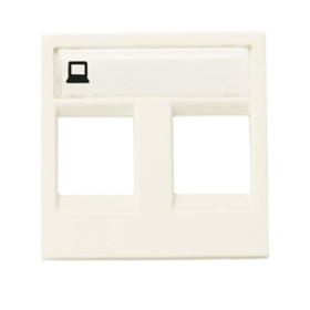 ABB NIE Zenit Бел Накладка 2-я телеф/комп розетки (для суп.2017.2,2017.3,2018,2018.5,2018.6,2018.8)