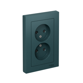 Systeme Electric AtlasDesign Изумруд Розетка б/з двойная, со шторками,16А, в сборе
