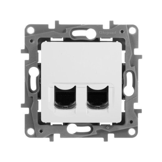Розетка компьютерная двойная RJ45 категория 6 UTP - Legrand Etika - белый