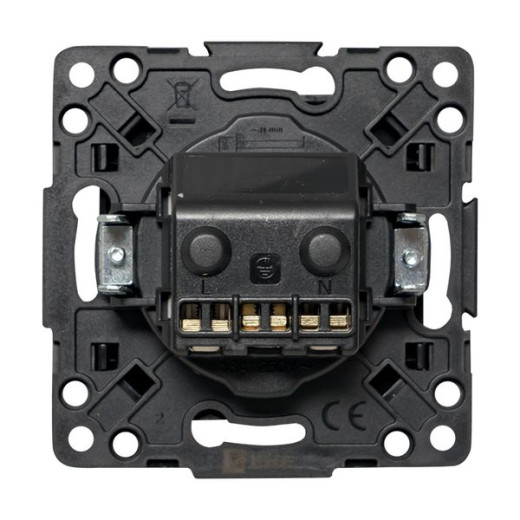 Стокгольм Механизм Розетки 1-местной с/з 16А винтовые клеммы черный с защ. штор. EKF PROxima