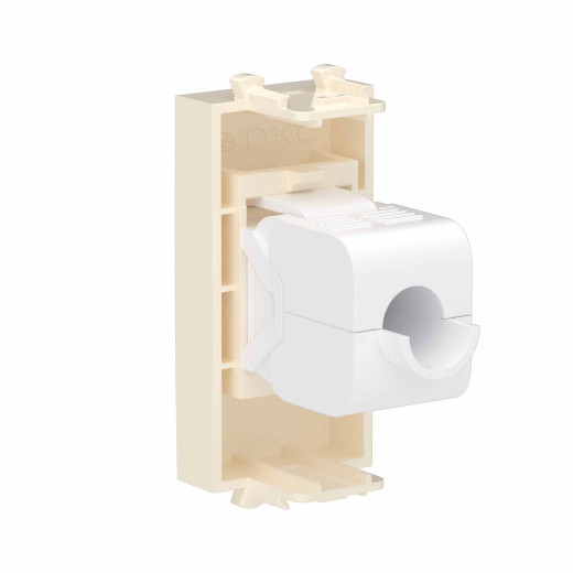 Компьютерная розетка RJ-45 без шторки модульная, кат.6А, Avanti, ванильная дымка, 1 модуль