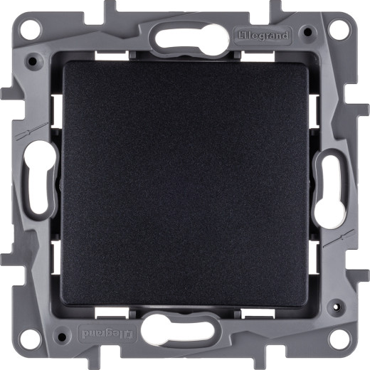 Выключатель одноклавишный - Legrand Etika - 10А 250В безвинтовые зажимы - антрацит