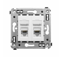 DKC Компьютерная розетка RJ-45 в стену, кат.6 двойная,