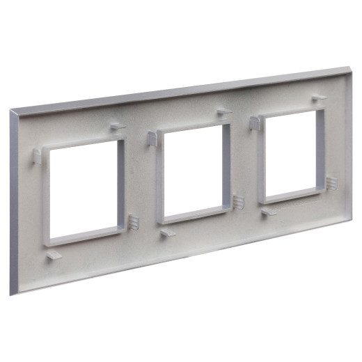Рамка 3 поста (6 мод.), Avanti, закаленная сталь