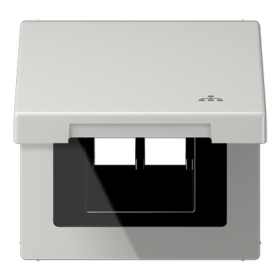 JUNG Накладка и крышка для двойных UAE розеток с символом 