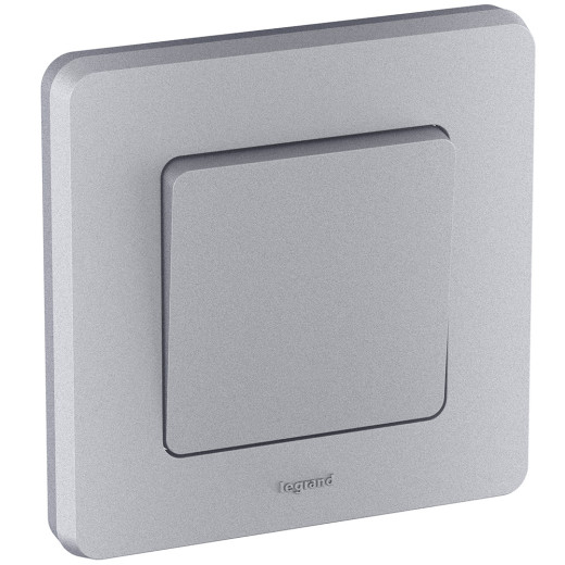 Выключатель одноклавишный - Legrand/Daccord Inspiria - 10АХ 250В безвинтовые зажимы - алюминий