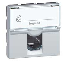 Legrand Mosaic Алюминий RJ45 UTP кат 6a 2 мод