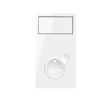 Simon 100 Белый глянец Кит 2 поста, фронт. Накладка вертикальная на 1 розетку Schuko с з/у USB SC + 1 клавиша выключателя