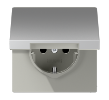 JUNG  Штепсельная розетка SCHUKO 16A 250V~ ; с крышкой; алюминий