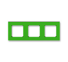 ABB EPJ Levit зелёный / дымчатый чёрный Рамка 3 поста