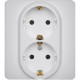 Розетка двойная с заземлением - Legrand/Daccord Inspiria - без шторок в сборе 16А 250В винтовые зажимы - белый
