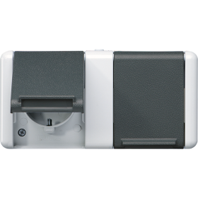 JUNG Двойная горизонтальная SCHUKO-розетка 16A 250V~ для накладного монтажа IP44