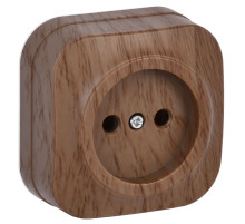 IEK GLORY РС20-2-ХД Розет. 1-ая без з/к о/у 10А GLORY дуб