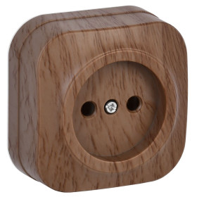 IEK GLORY РС20-2-ХД Розет. 1-ая без з/к о/у 10А GLORY дуб